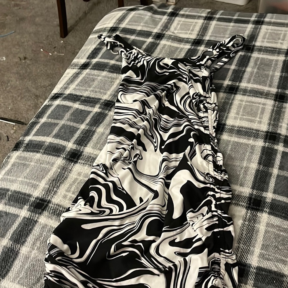 Black and white marble dress